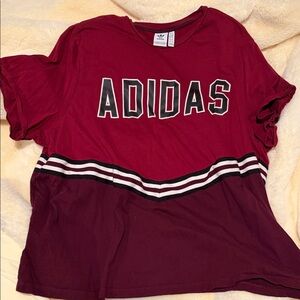 Adidas Burgundy and Black Tee